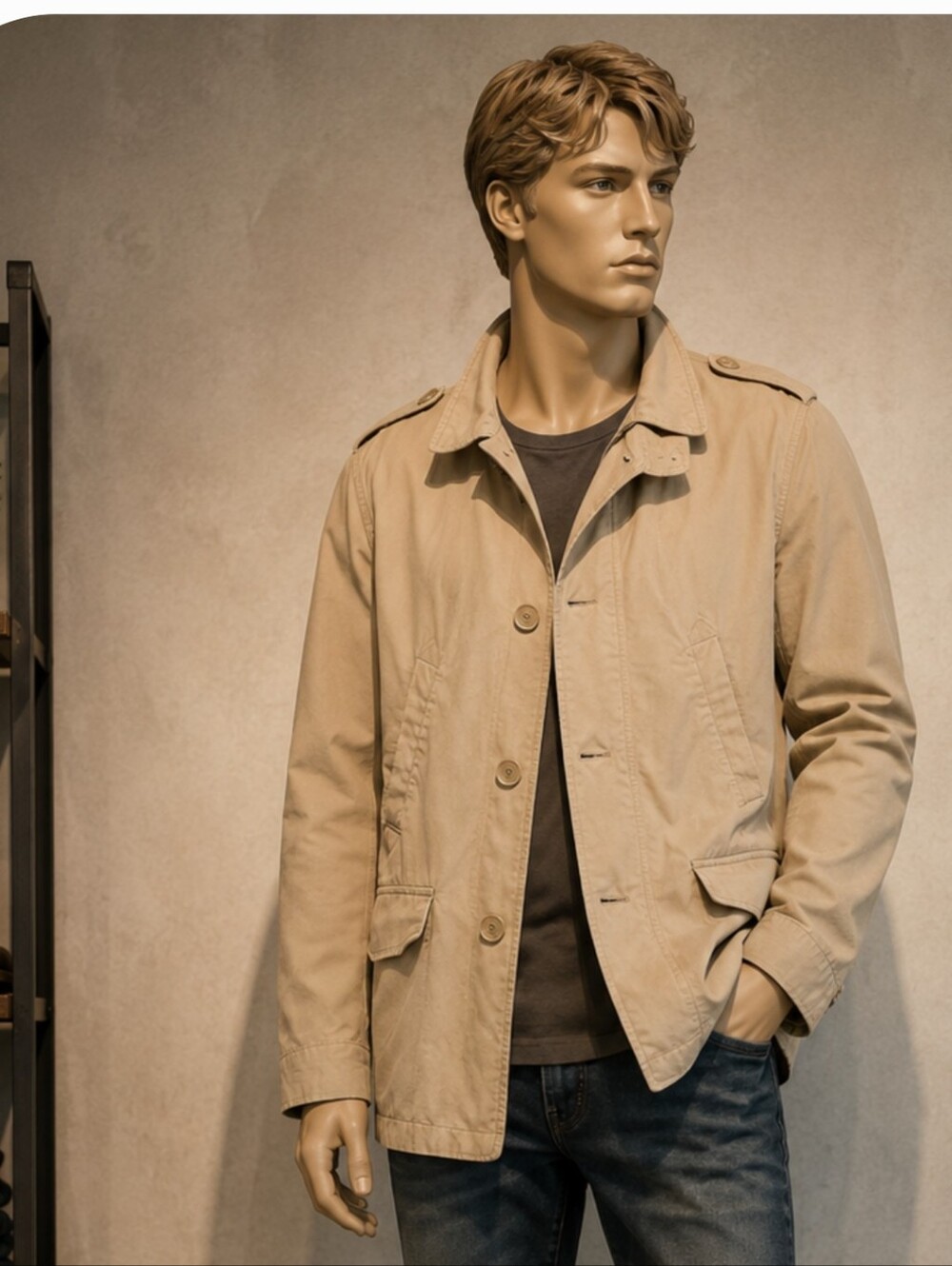 St. John's Bay Khaki Military Jacket